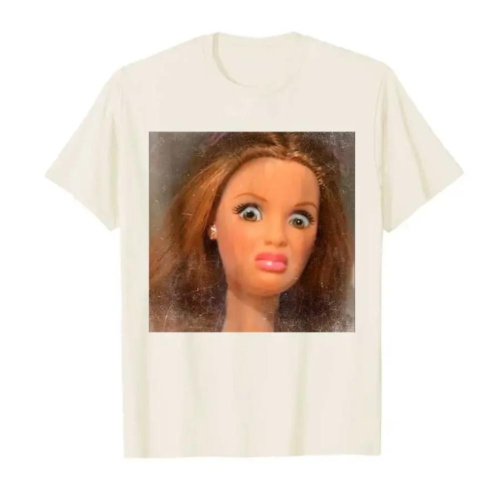 Funny Disgusting Doll Face Meme T-shirt for Men Women T Shirts Short Sleeve Tops Casual Shirts for Women