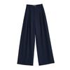FAESSLIN Women's High-Waist Loose Fit Wide-Leg Suit Trousers