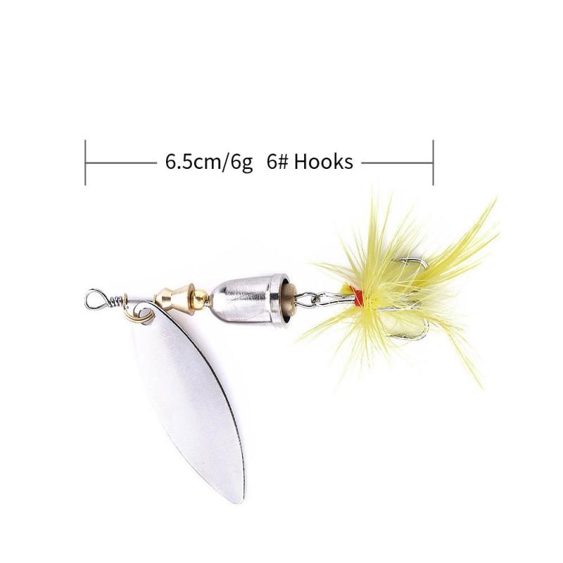 Multi-Color Metal Spinner Lure Freshwater Fishing Shiny Blade Bait With Weight Variants 4.2g To 7.5g