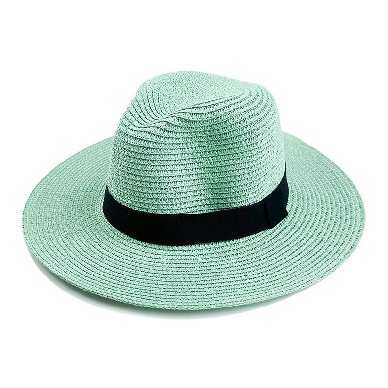 Summer Panama Wide-Brimmed Straw Fedora - Outdoor Sunshade Beach Hat