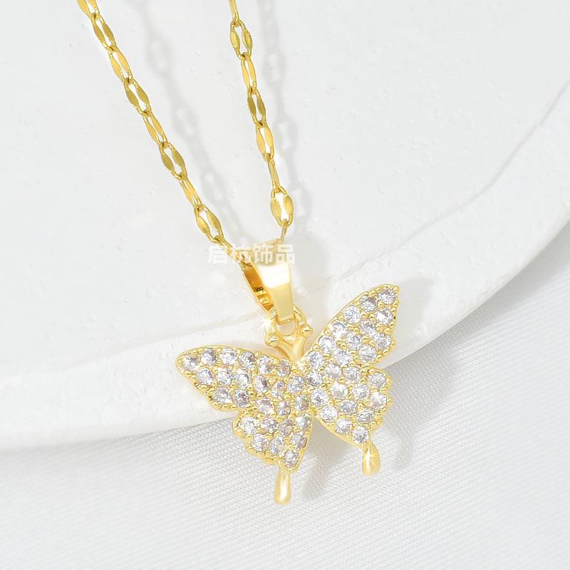 

Дизайн Ожерелье Бабочка Женское Высокое Чувство Простое Универсальное Тренд Полный Бриллиант Подвеска