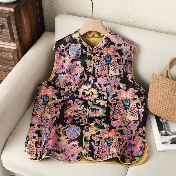 2026 Spring New Fashion Retro Floral Chinese Style Women's Vest
