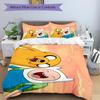 3Pcs Adventure Time Friendship Bedding Set Soft Fabric Duvet Cover Pillowcases Home Xmas Halloween Gift 1 Duvet Cover 2 Pillowcase S1111