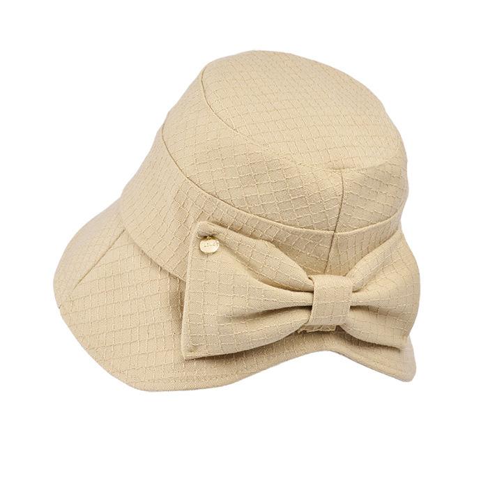 

8559 New bow bucket hat literary and versatile fashion women s hat showing face small bucket basin hat