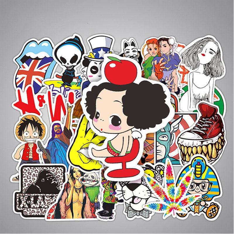 Vibrant 50pcs Vinyl Stickers For Skateboard Guitar Travel Case With Cool Designs