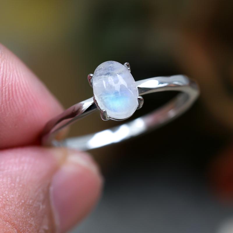 

Классические кольца из стерлингового серебра 925 пробы с лунным камнем для женщин и девочек, роскошные украшения с четырьмя когтями в подарок для влюбленных 7