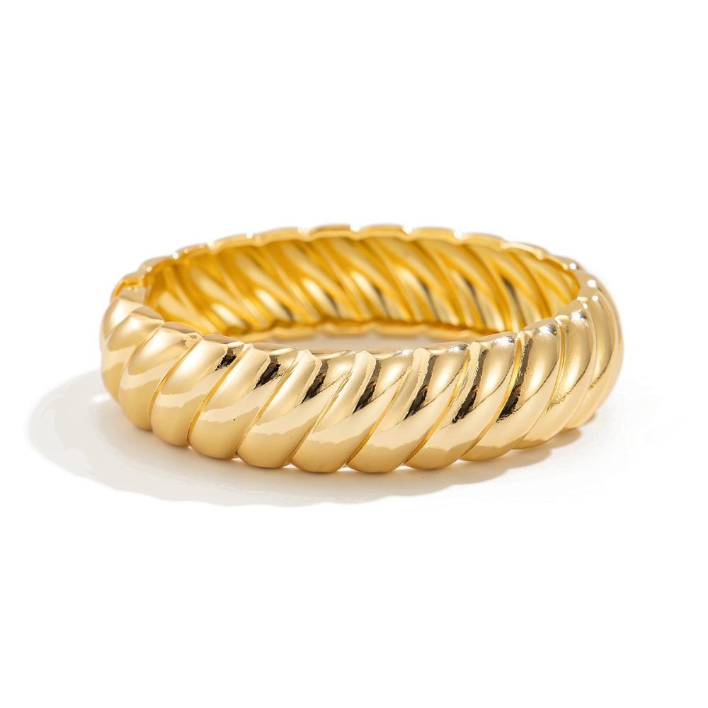 Metal Thread Texture Bangle Thick Women's Hand Bracelet Hip-Hop Retro Spring Bracelet  Men Women