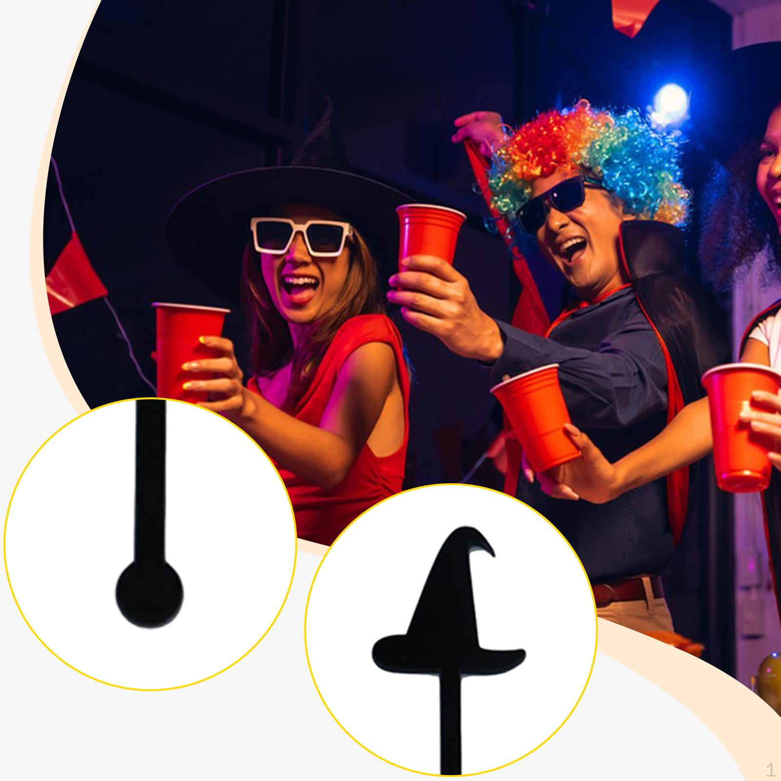 

Acrylic Cocktail Stirrers Halloween Party Cup Decoration for Cafe Restaurant 30 Pieces