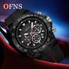 OFNS New 1207 Luxury Men's Quartz Watch Six Pin Multifunctional Chronograph Calendar Waterproof Night Light Watch