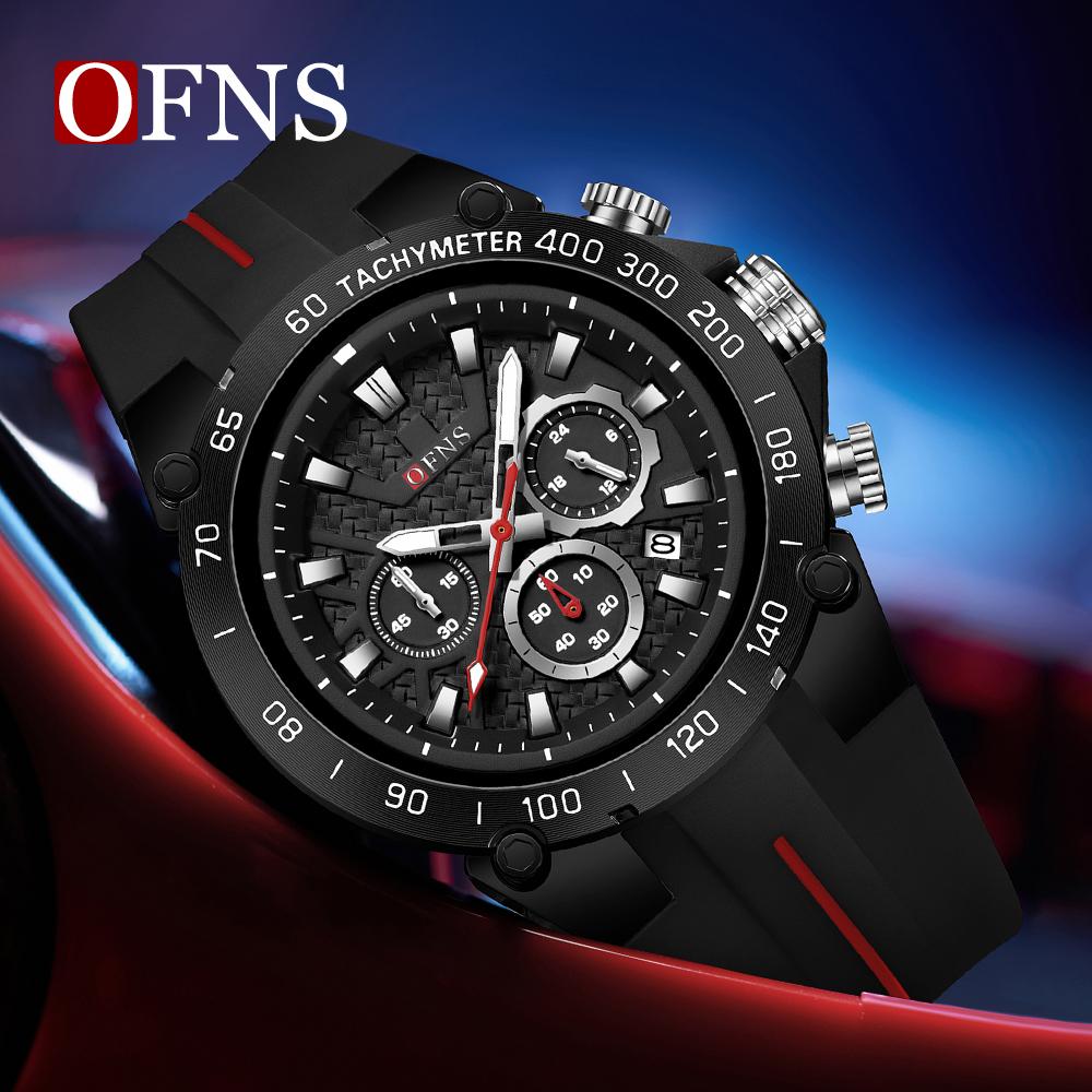 OFNS New 1207 Luxury Men's Quartz Watch Six Pin Multifunctional Chronograph Calendar Waterproof Night Light Watch