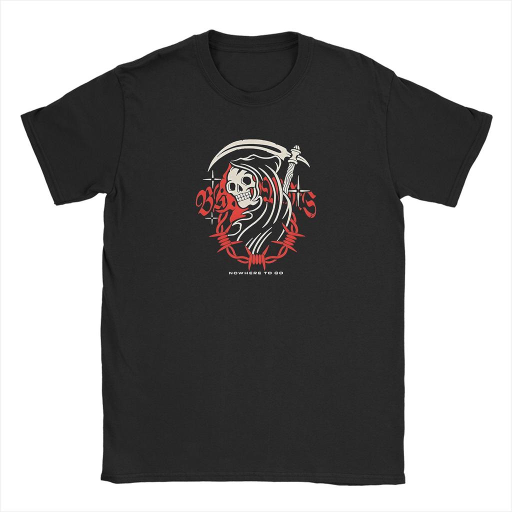Vintage T-Shirt Beach B-Bad O-Omen Band Fashion T-Shirts 100% Cotton Tshirt for Man Y2K Casual Custom Short Sleeve Top Tees