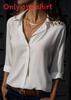 Womens Long Sleeve V Neck Button Chiffon Blouse With Cotton Polyester For Office Casual Wear
