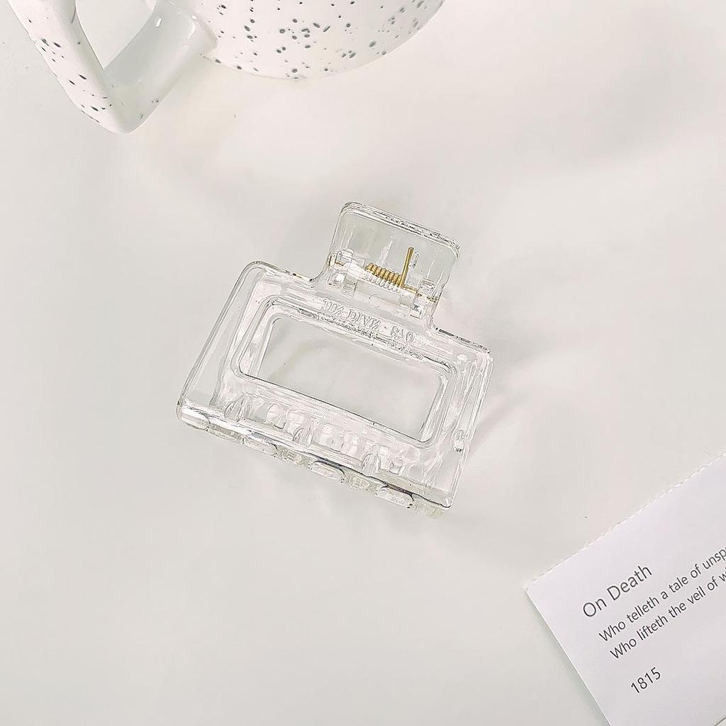 Korean Style Transparent Arc Semi-Circular Hair Clip for Women's Updo - High-End Hollow Shark Clip