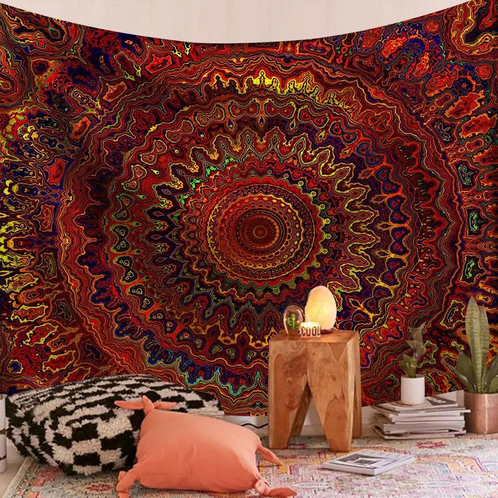 VIKAMA Indian Mandala Bohemian Tapestry Forest Tree Wall Hanging Art Backdrop Mural Living Room Bedroom Home Decor