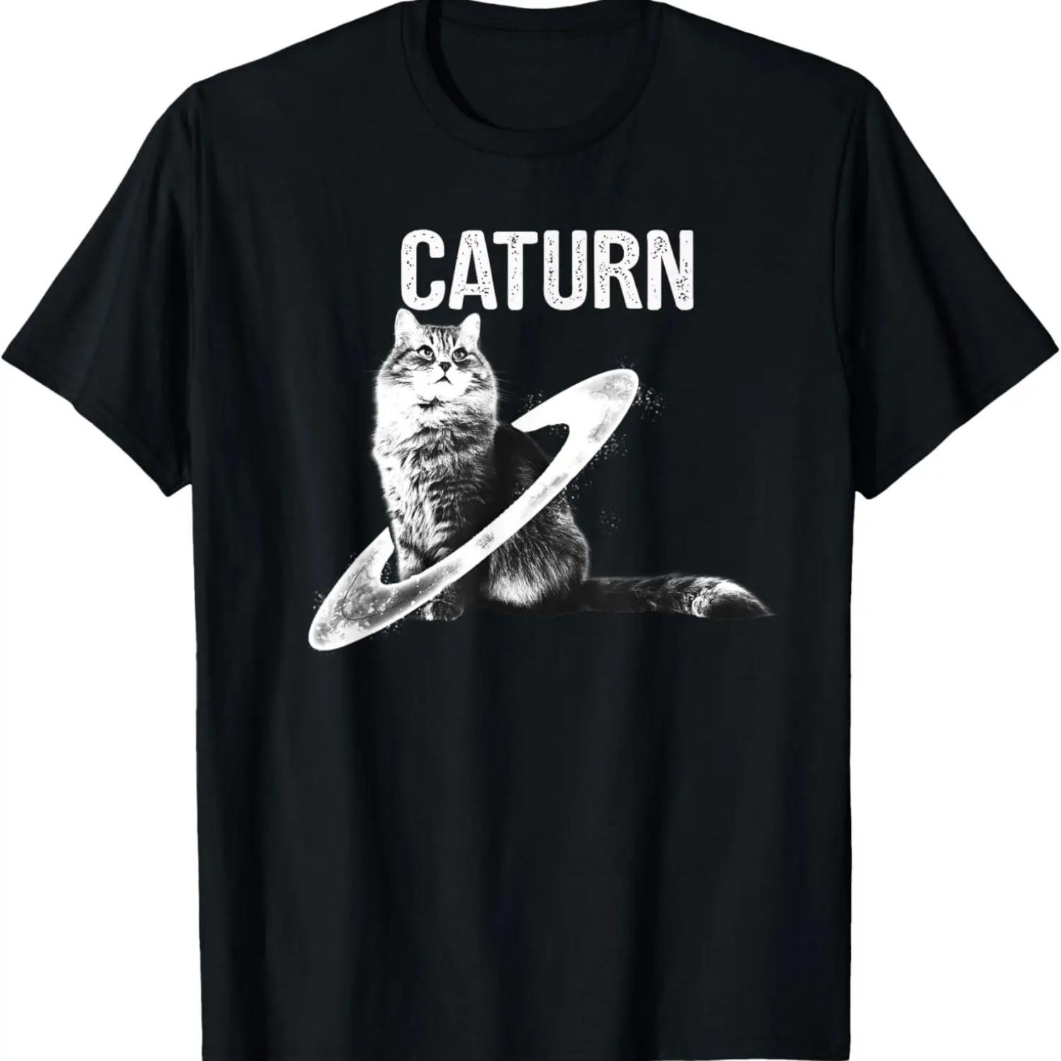 

Cat in space caturn T-Shirt S чёрный