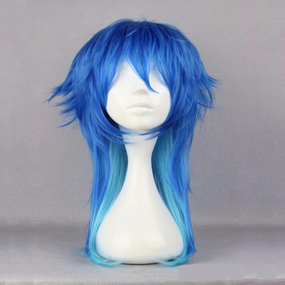 Dramatical Murder DMMD Seragaki Aoba Kostium Cosplay Peruka Imprezowa Dwukolorowa Niebieska Ombre Syntetyczne Włosy