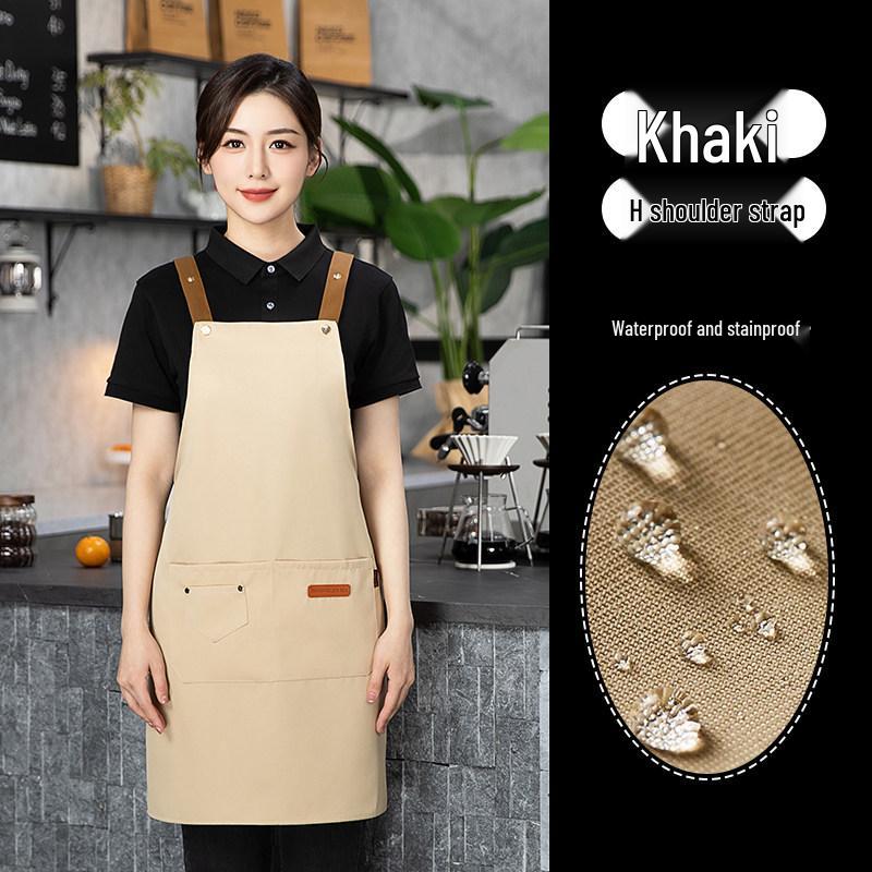 Waterproof Pure Cotton Kitchen Apron for Men & Women - Oil-Proof, Catering, Custom Logo