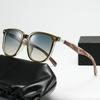 Polygonal Large Frame TR90 Wood Grain Legs High-end Sunglasses Xiaohongshu Gradient Color Men's and Women's Visor Sunglasses