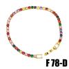 Charm Female Pink Blue Red Green Rainbow Blue Zircon Stone Round Bracelet Gold Color Wedding Jewelry For Women