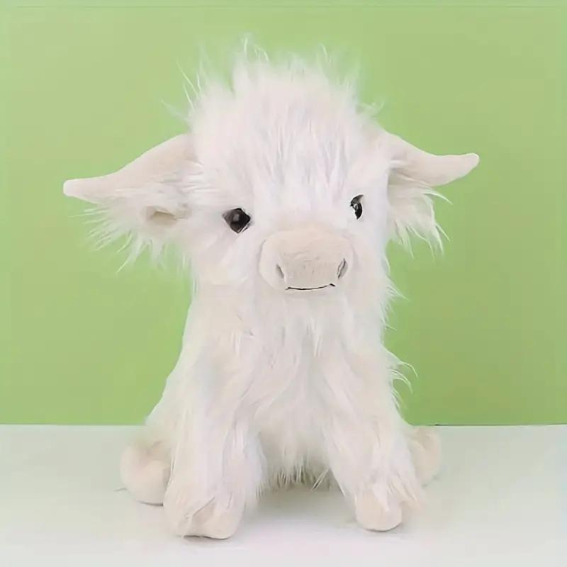30cm Creme Schottische Hochlandkuh Plüschtier Weiches Kuscheltier Puppe Süßes Geschenk Für Kinder Jungen Und Mädchen