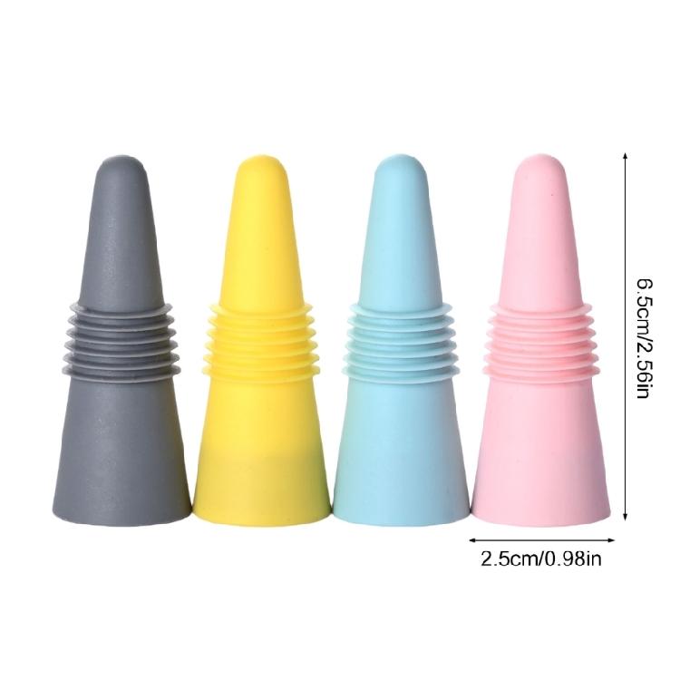 4 szt. Silikonowe Uszczelki do Butelek Wina Wielofunkcyjne Zatyczki do Napojów z Gwintowanym Uszczelnieniem Akcesoria do Konserwacji Napojów