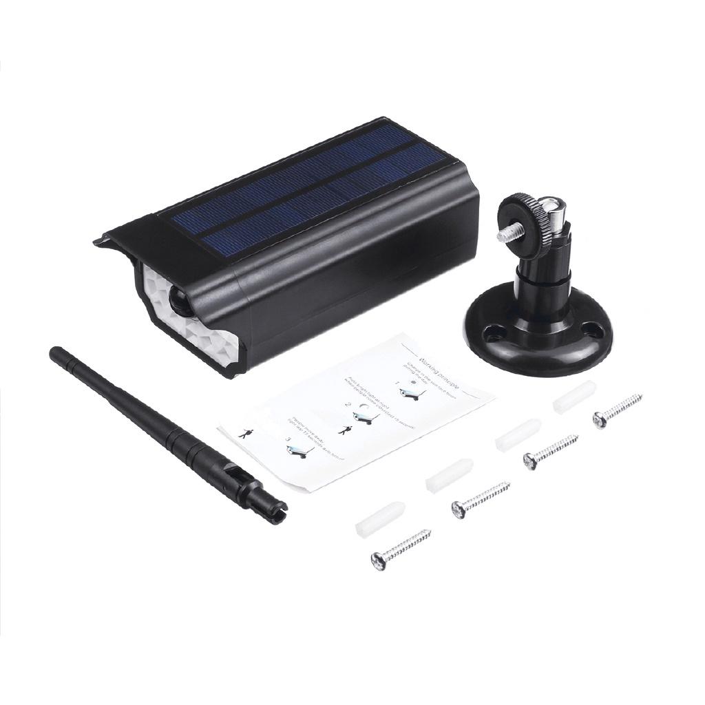 

Светодиодный уличный фонарь на солнечной батарее, прожектор с датчиком движения PIR, наружный светильник для сада, двора, имитация видеонаблюдения, безопасность, черный чёрный