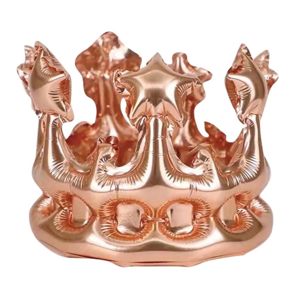 Inflatable Gold Crown Aluminum Foil Balloon Adult Happy Birthday Hat King Toy Party Cap Decoration Baby Shower Festival Supplies