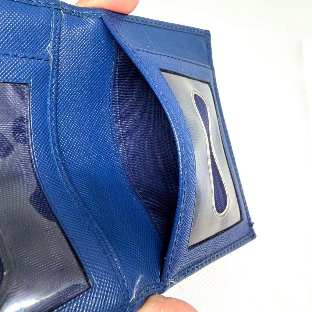 Used PRADA Saffiano Leather Card Case Pass Case