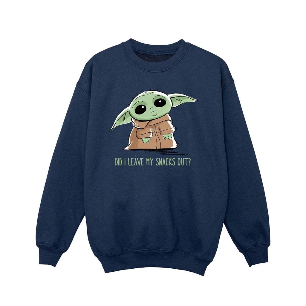 Star Wars Girls The Mandalorian Grogu Snacks Meme Sweatshirt