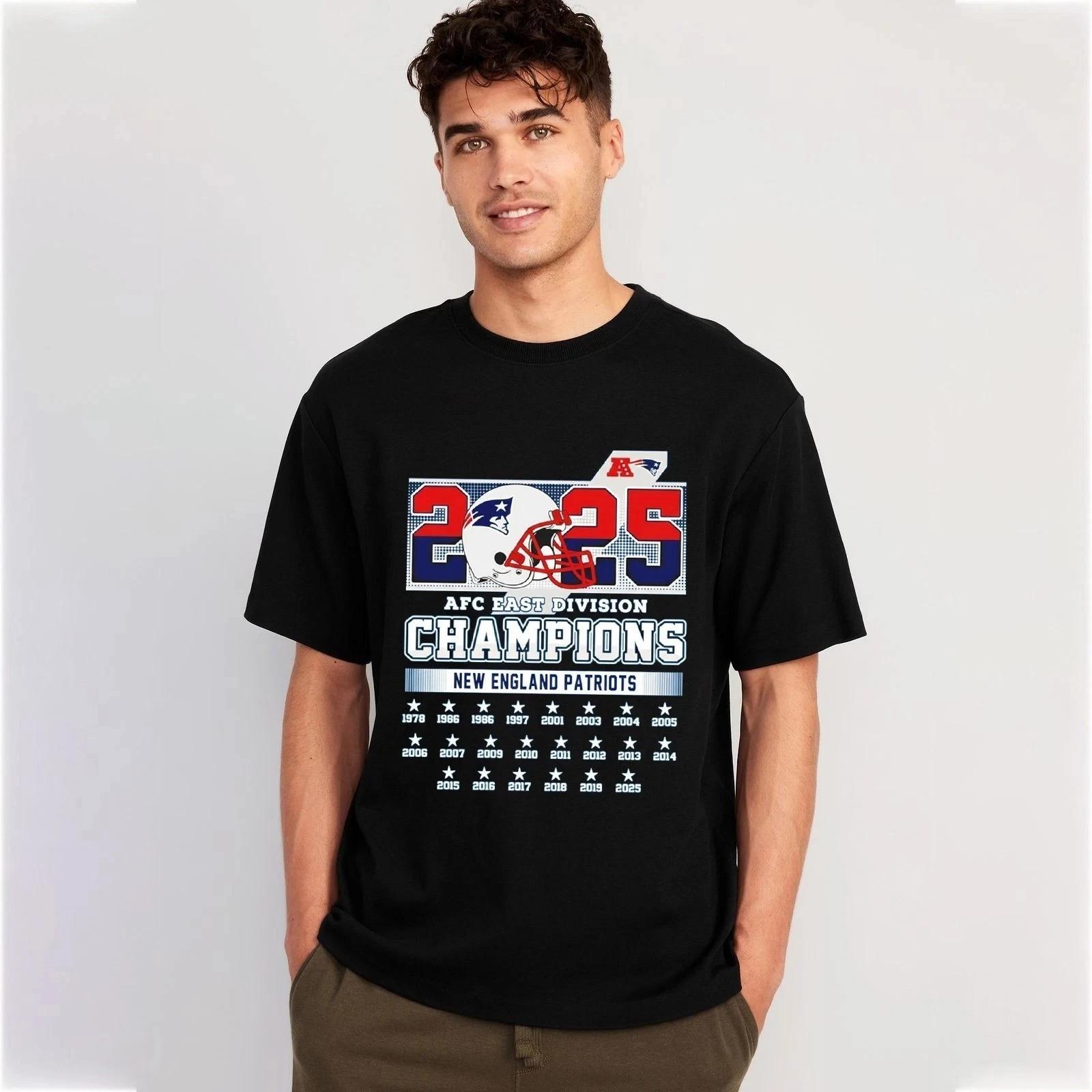 

New England Patriots 2025 AFC East Division Champions Tshirt M