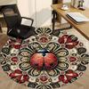 1pc Ladybug Mandala Office Round Area Rug, Under Office Chairs Bedroom Living Room Home Decor, Room Deco, Available In Various Sizes