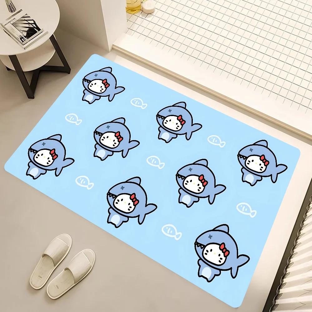 

MINISO Disney Cartoon Door Mats Household Foot Mats Bathroom Absorbent H-Hello K-Kitty Non-slip Mats Kitchen Floor Mats Decor 40X60CM
