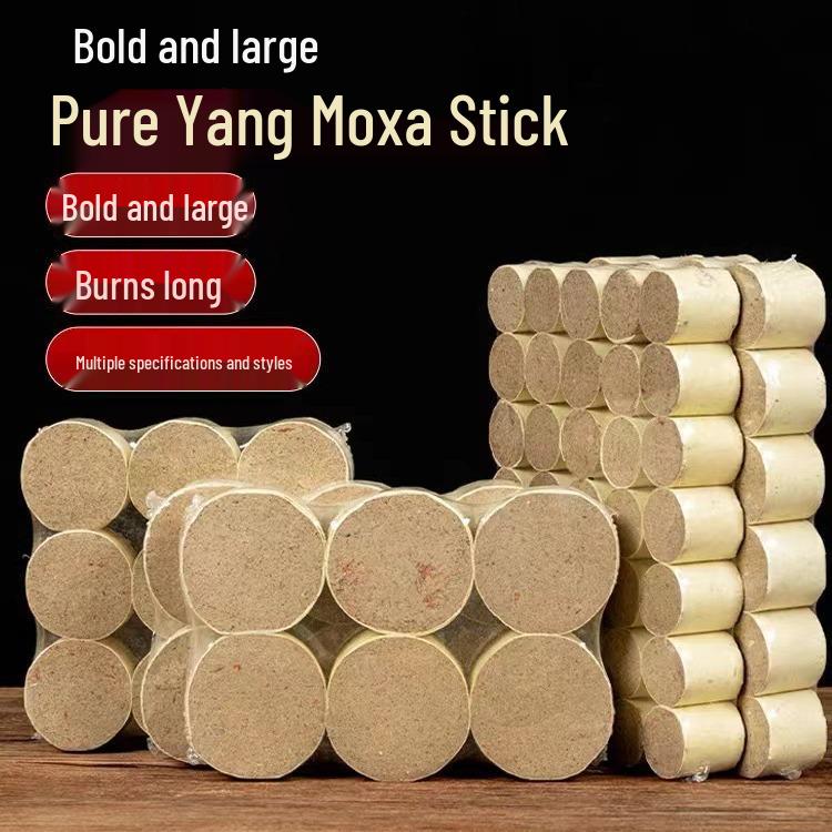 Extra Large Bold Moxa Stick with Pure Wool for Moxibustion Therapy - Aged Mugwort Coarse Stick.