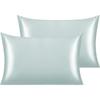 2 Pack Satin Pillowcase for Hair and Skin Super Soft and Cooling Similar To Silk Pillow Cases with Envelope Closure Home Textile