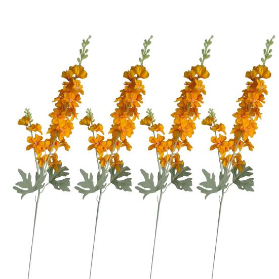 4 Pcs Artificial Delphinium Flower for Vase Filler 33.46 Inch Long Stem Fake Larkspur Flower Faux Silk Bouquet for Wedding Home Decor Floral