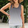 Women's Summer Vest Loose Pleated Round Neck Shirt Casual Sleeveless Top