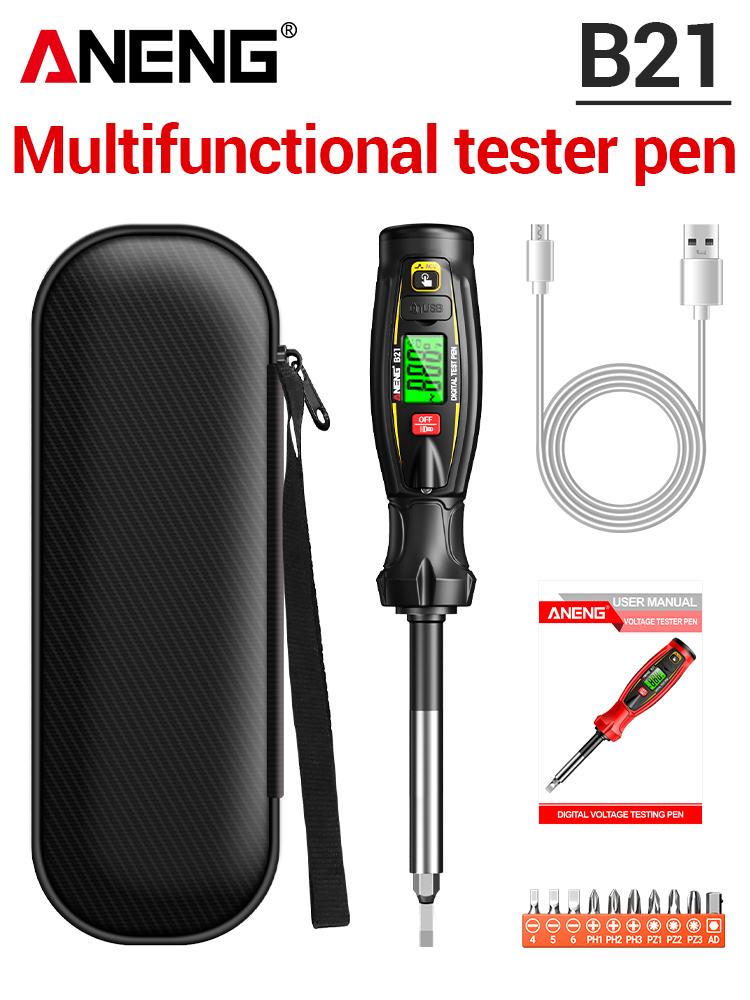 2026 ANENG B21 Voltage Tester Pen Non Contact AC 30V -1000V Voltage Rechargeable NCV Wire Detector Breakpoint Lookup Electrician Tools Digital Display