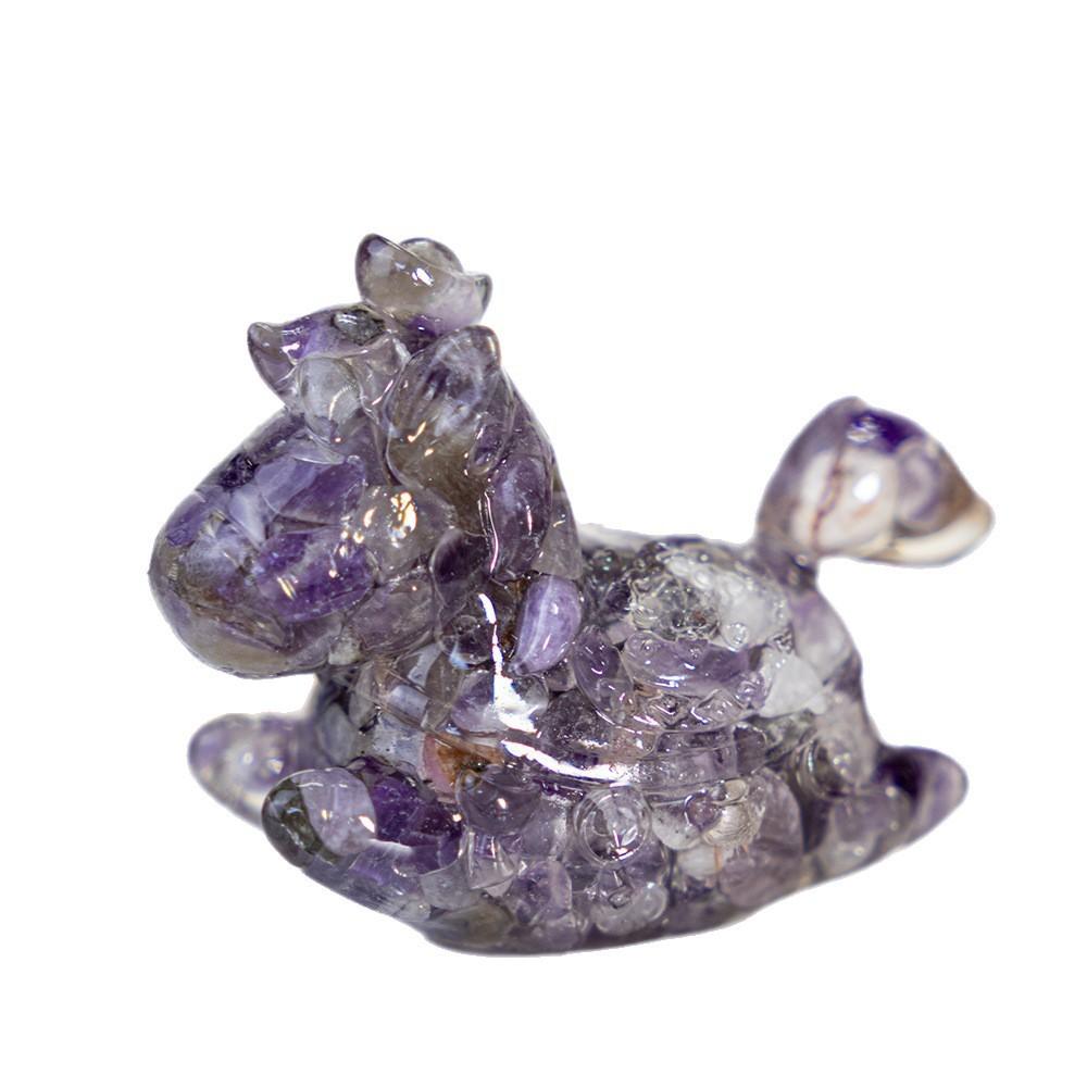 Resin Crystal Horses Desk Decor With Rotatable Animal Figurine For Gift Giving And Home Office