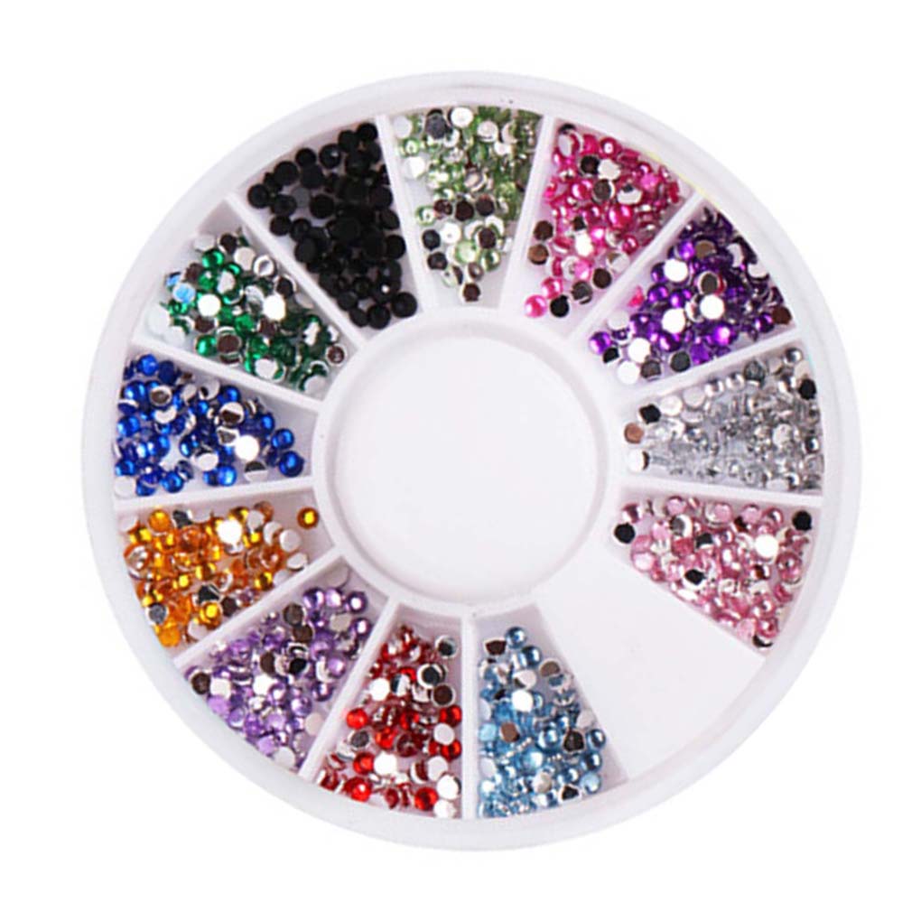 Rhinestone Art Disc Decoration with 12 Colors DIY Manicure Accessories