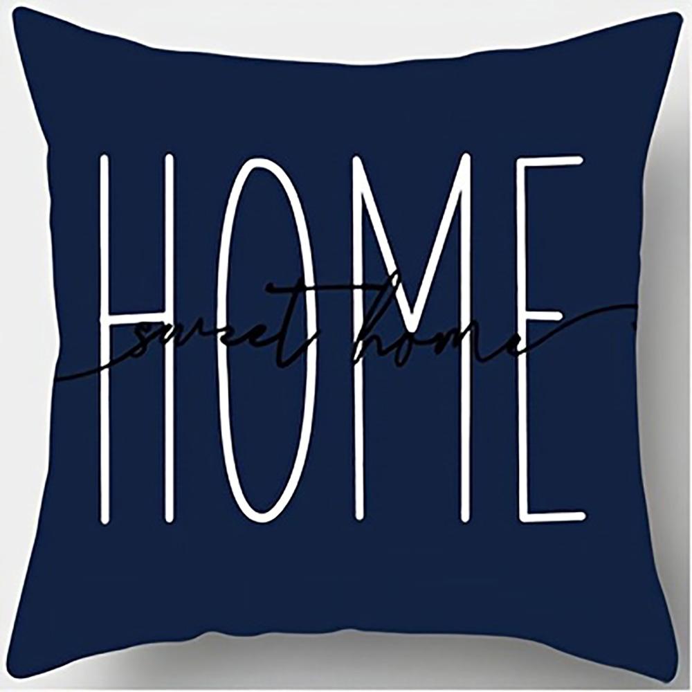 1/4pcs Blue Floral Home Bless Pillowcases Sofa Cushion Cover Home Bedroom Room Decoration