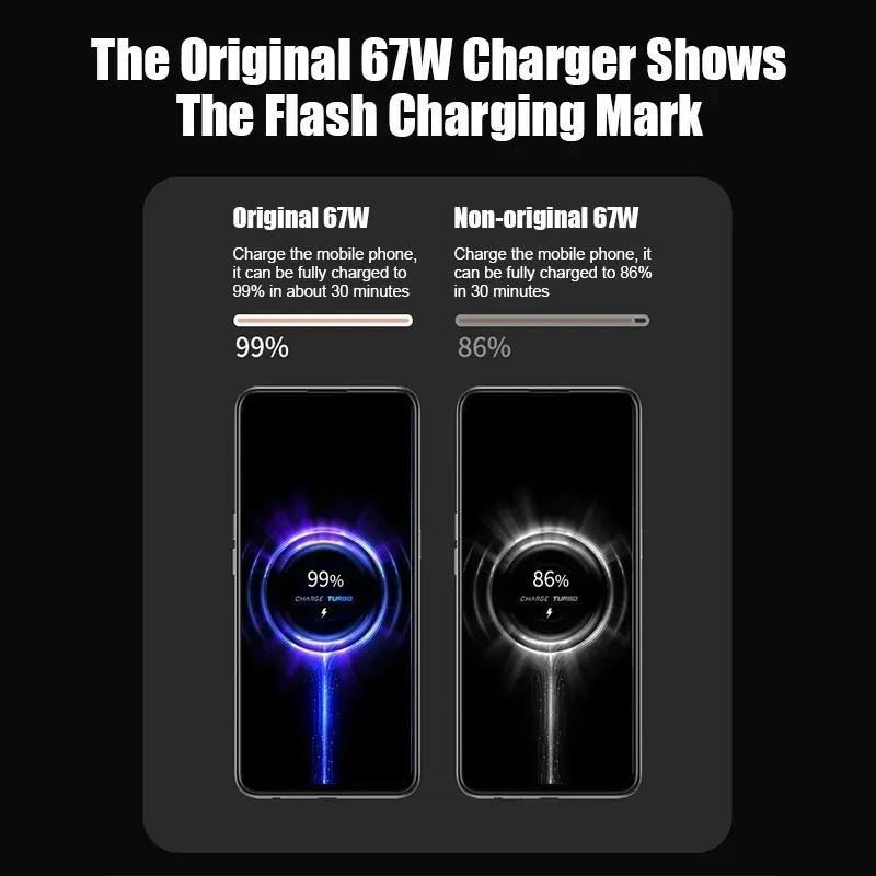 67w USB Super Fast Charger Power Adapter 6A Type-C Cable Quick Charge EU US UK Plug For Xiaomi Samsung  Fcp Oppo Vooc