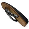 Edoten Geta-sandaler, Bambuyta, Svart Svampsula, Rem i Chirimen-stil, Tillverkade i Japan, Zori-sandaler i japansk stil, Körsbärsblomma, Storlek LL