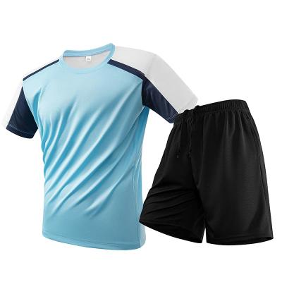 Спортивный костюм Футбольный тренировочный костюм Короткий рукав 2XL синий