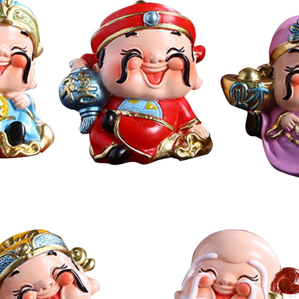God of Figure Wealth Statue Fengshui Creative Mini Desktop Ornament for Table Bedroom