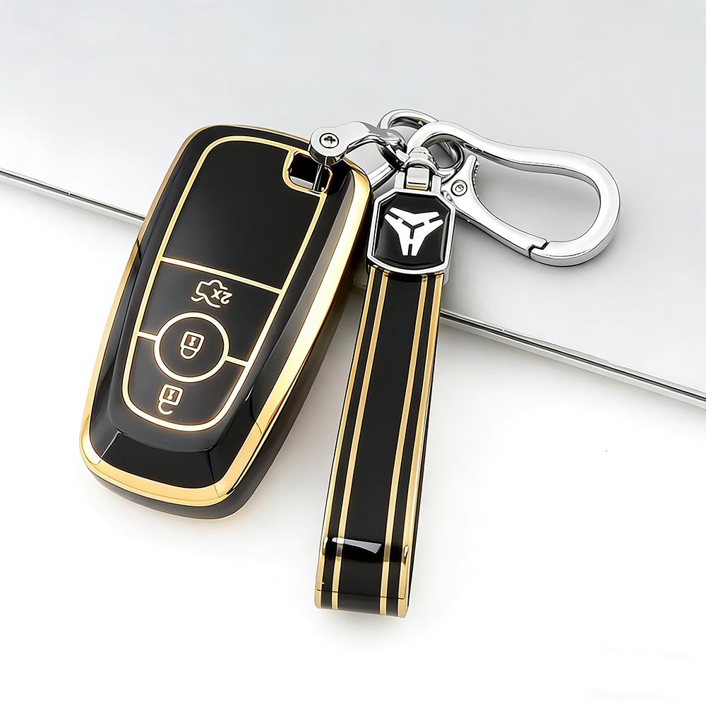 3 Buttons Car Key Case For Ford Edge Fusion Mustang Explorer F150 F250 F350 Ecosport Key Cover Protector Holder Shell Accessory