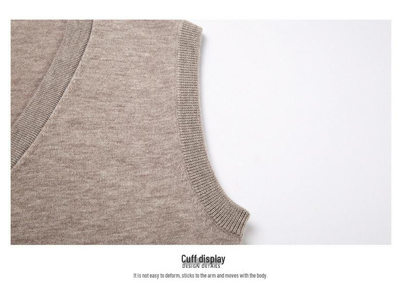 100% Pure Wool Men's Winter 2025 Cardigan Vest - Sleeveless, Middle-aged Style Sweater