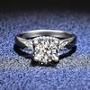 18K White Gold Ring with 1ct Round Moissanite Diamond, Exceptional Anniversary & Wedding Gift for Women