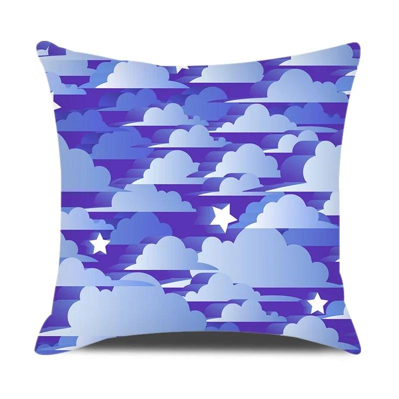 Beautiful Night Sky Printed Throw Pillow Cover With Short Plush Print Living Room Sofa Decoration Cushion Cover Pillow Covers