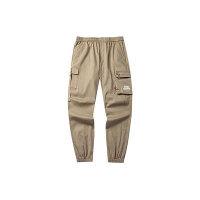 Multi-Pocket Woven Joggers Men Bottoms Khaki 152218501-1