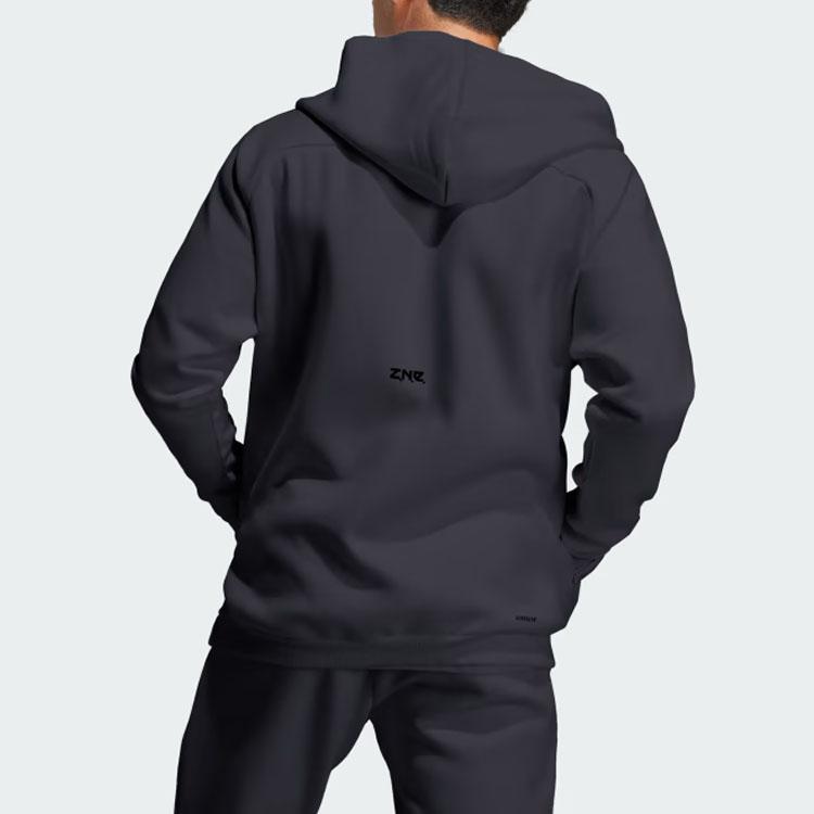 Adidas Z.N.E. Series Logo Patch Zip Hoodie Jacket Men Jackets Black IN5089